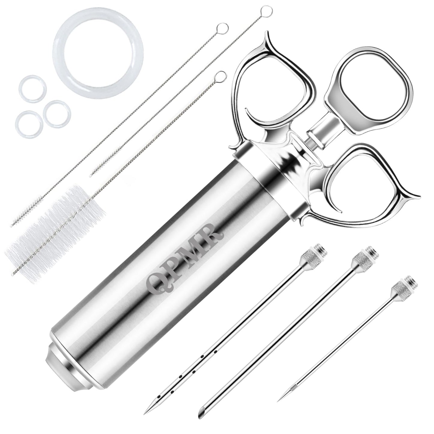 QPMR Meat Injector Syringe Kit 2-oz Large Capacity Marinade Turkey Injector with 3pcs Stainless Steel Marinade Injector Needles for BBQ Grill Smoker & Turkey & Brisket by Endo33 Markets
