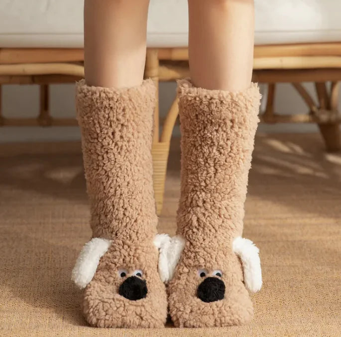 Women’s Plush Dog Socks by Endo33 Markets