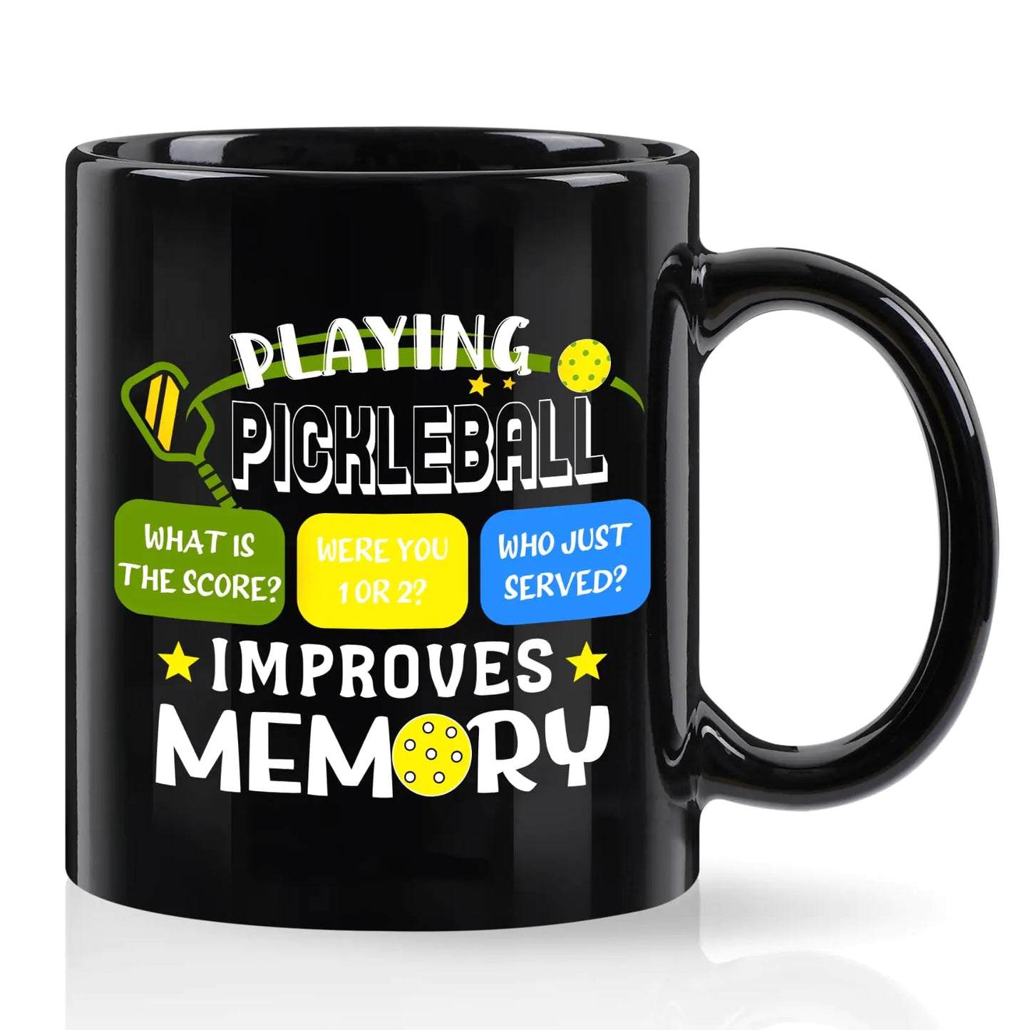 Cabtnca Pickleball Gifts for Men Pickleball Mug Gifts for Pickleball Lovers Playing Pickleball Improves Memory Cup Pickleball Gifts Funny Pickleball Accessories Ornament 11 Oz by Endo33 Markets