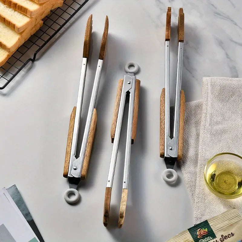 9-Inch Polished Stainless Steel BBQ Tongs (1pc) by Endo33 Markets