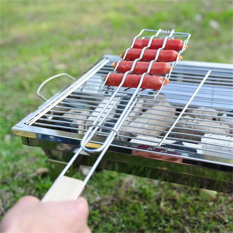 BBQ Accessories with Wooden Handle Tongs for Meat & Veggies by Endo33 Markets