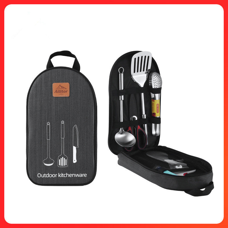 Outdoor Picnic Storage Bag with BBQ Cooking Set by Endo33 Markets