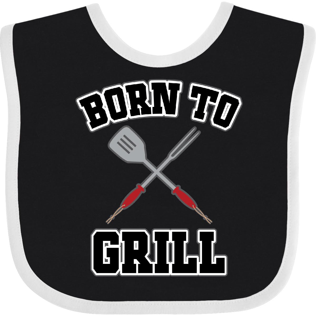 inktastic BBQ Born To Grill Gift Baby Bib Black and White 39823 by Endo33 Markets