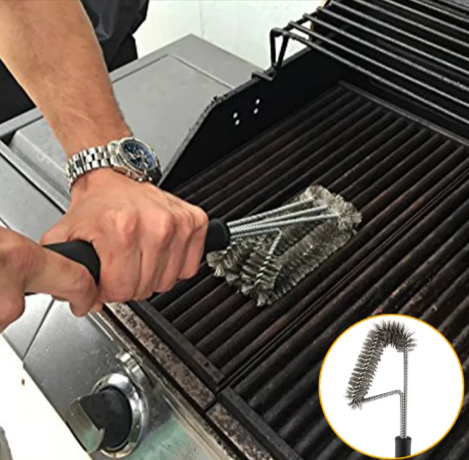 18" Triple-Head BBQ Grill Cleaning Brush by Endo33 Markets