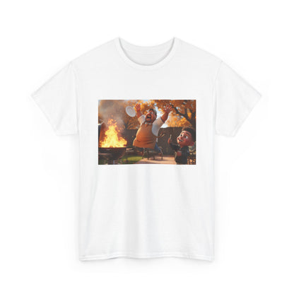 T-Shirt — Funny Grill Disaster BBQ Scene Tee by Printify