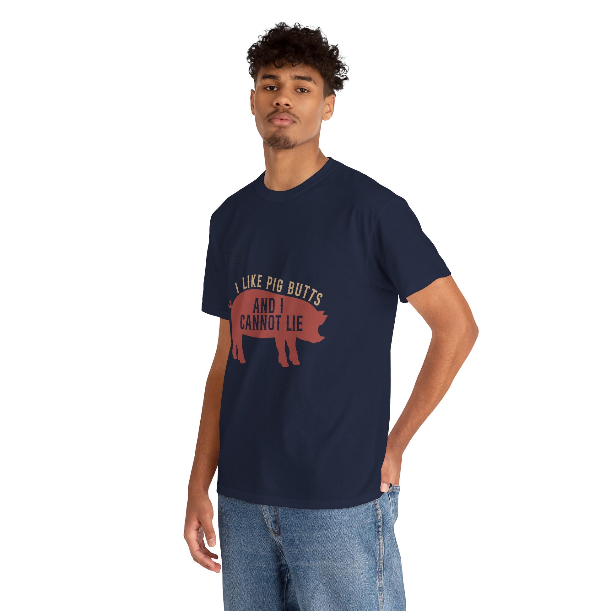 Pig BBQ T-Shirt — "I Like Pig Butts and I Cannot Lie" Graphic Tee by Printify