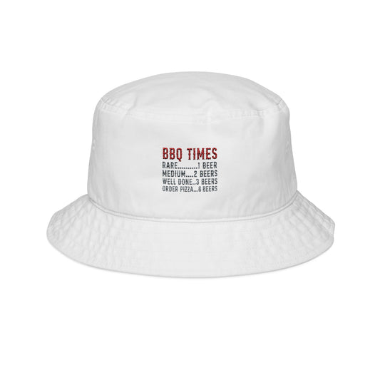 BBQ Times Embroidered Bucket Hat — Summer Grilling Hat by Printify
