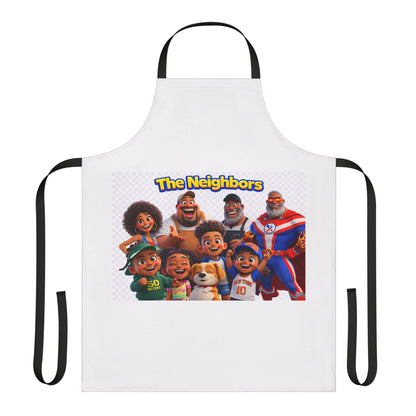 The Neighbors Cartoon Family Apron — Kid-Friendly Cooking & BBQ Gift by Printify