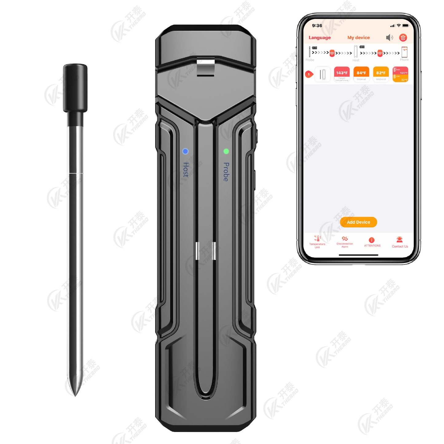 Wireless BBQ Meat Thermometer with Bluetooth for Cooking by Endo33 Markets
