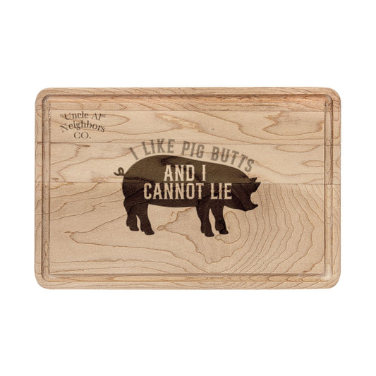 Engraved Cutting Board – "I Like Big Butts and I Cannot Lie" Pig Design by Printify