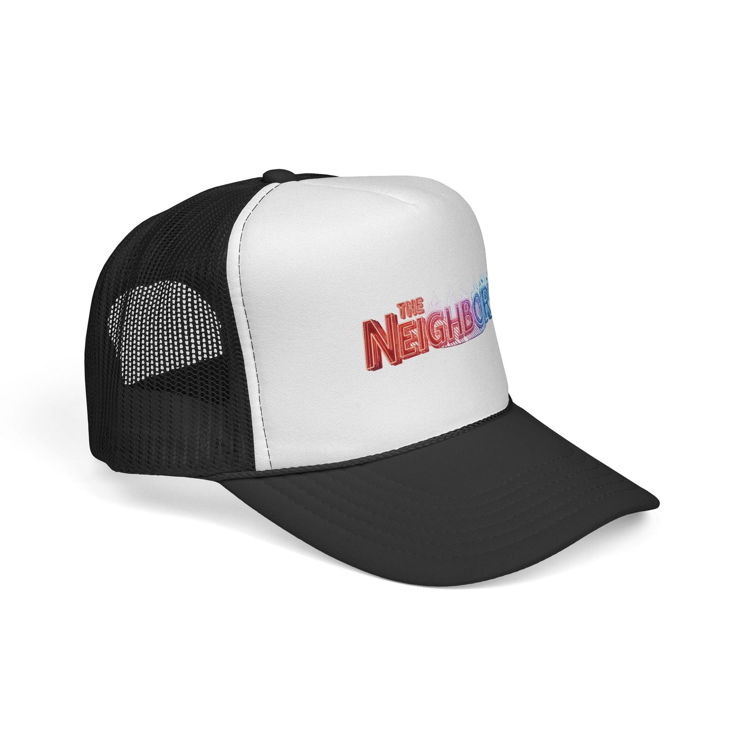 Trucker Cap — Retro "Neighbors" Ombre Logo Mesh Hat by Printify