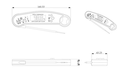 Gravity-Sensing Digital Meat Thermometer for BBQ by Endo33 Markets