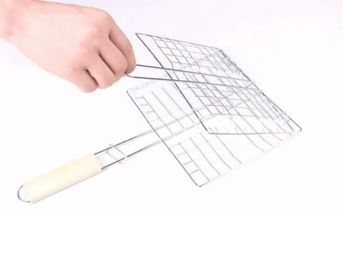 Square Outdoor Grill with Wooden Handle by Endo33 Markets
