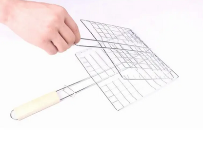 Square Outdoor Grill with Wooden Handle by Endo33 Markets