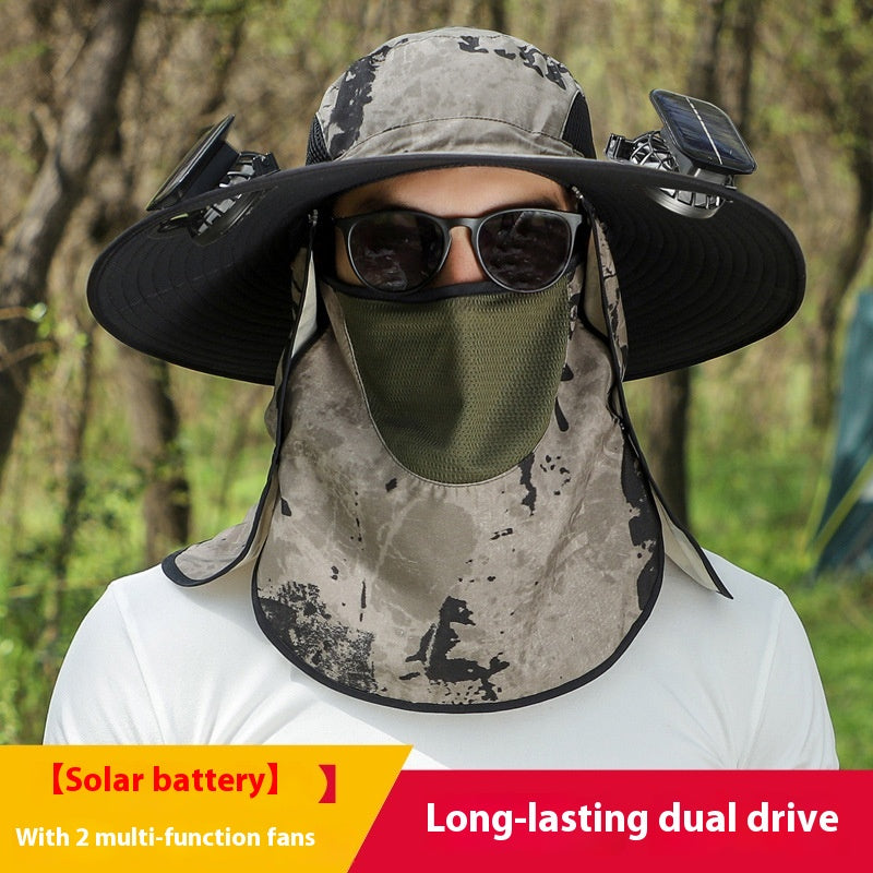 Solar Fan Outdoor Sun Hat by Endo33 Markets