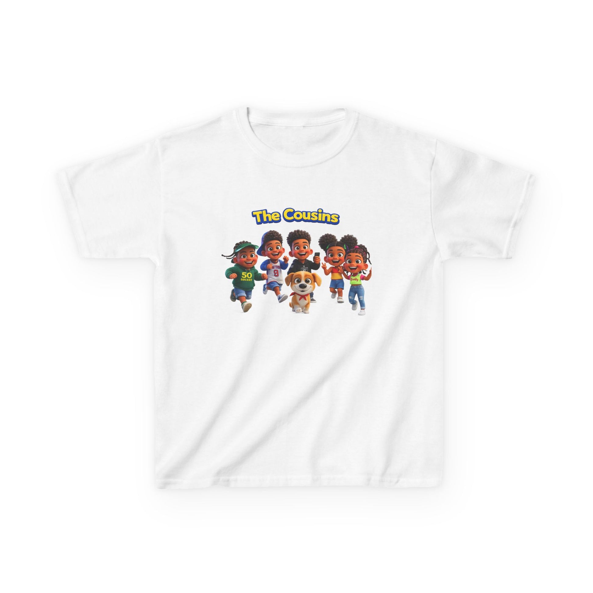 Kids Tee — "The Cousins" Cute Cartoon Family Shirt by Printify