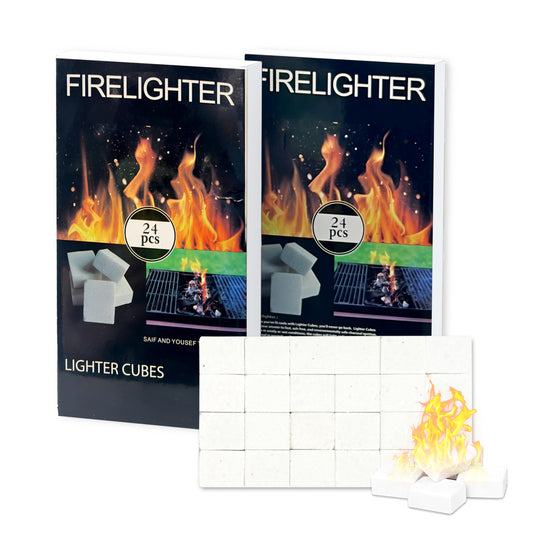 Bhyhok 48 Pcs Fire Starter Squares All Weather Fire Starters Cubes for Camping Fireplaces Stoves Grills and BBQ - 48 Counts by Endo33 Markets