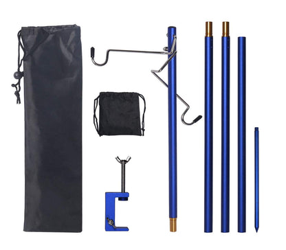 HIKEMAN Folding Lantern Stand Pole Portable Lamp Stand Hook Collapasible Light Stand Holder for Camping Fishing Picnic BBQ Outdoor Activities (Blue) by Endo33 Markets