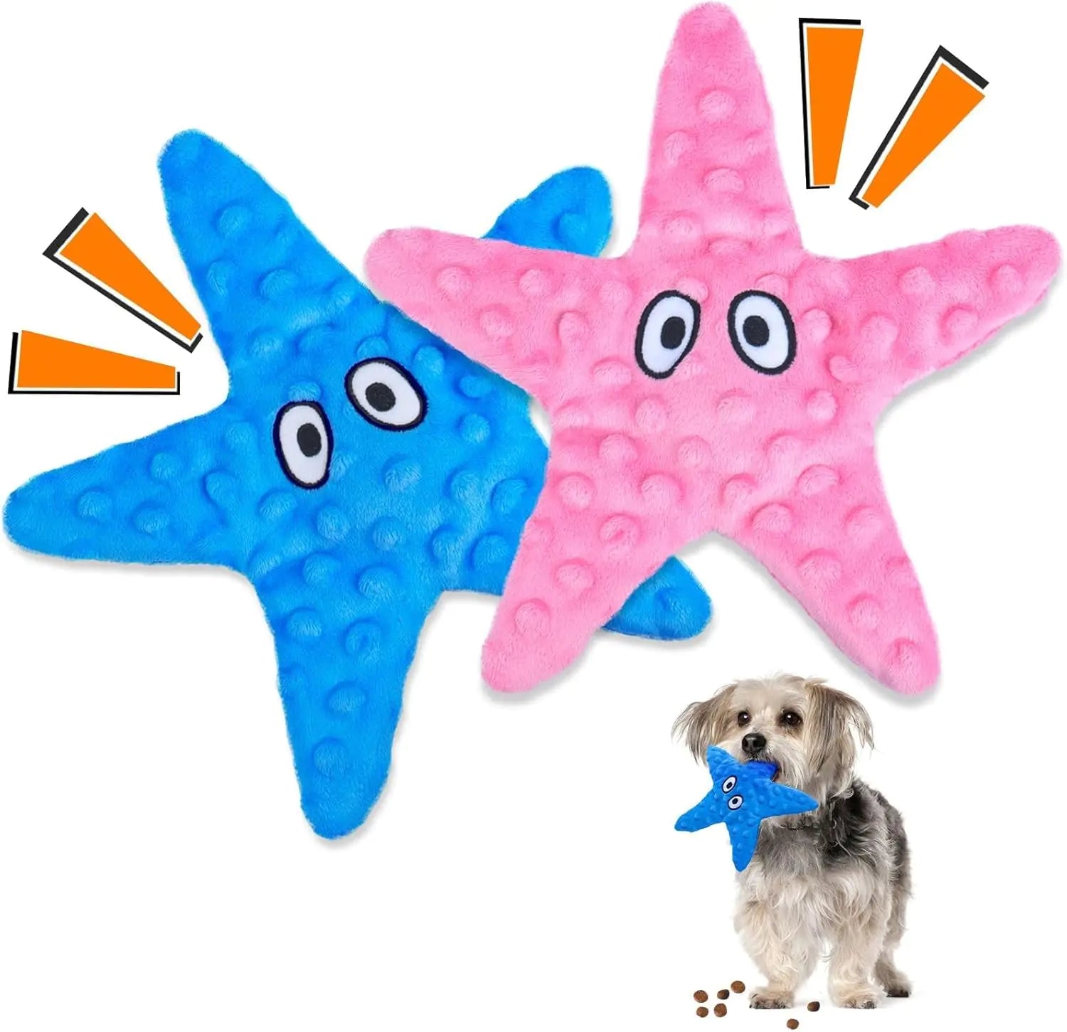 HGB Squeaky Dog Toys No Stuffing Crinkle Dog Toys for Small Dogs Plush Puppy Chew Toys to Keep Them Busy Cute Starfish Small Dog Toys for Small Medium Large Breed Interactive Pet Toys for Boredom by Endo33 Markets