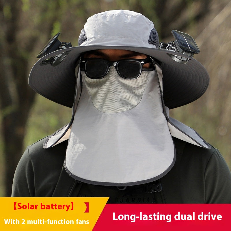 Solar Fan Outdoor Sun Hat by Endo33 Markets