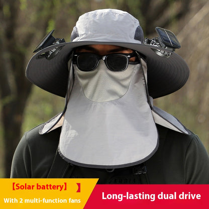 Solar Fan Outdoor Sun Hat by Endo33 Markets