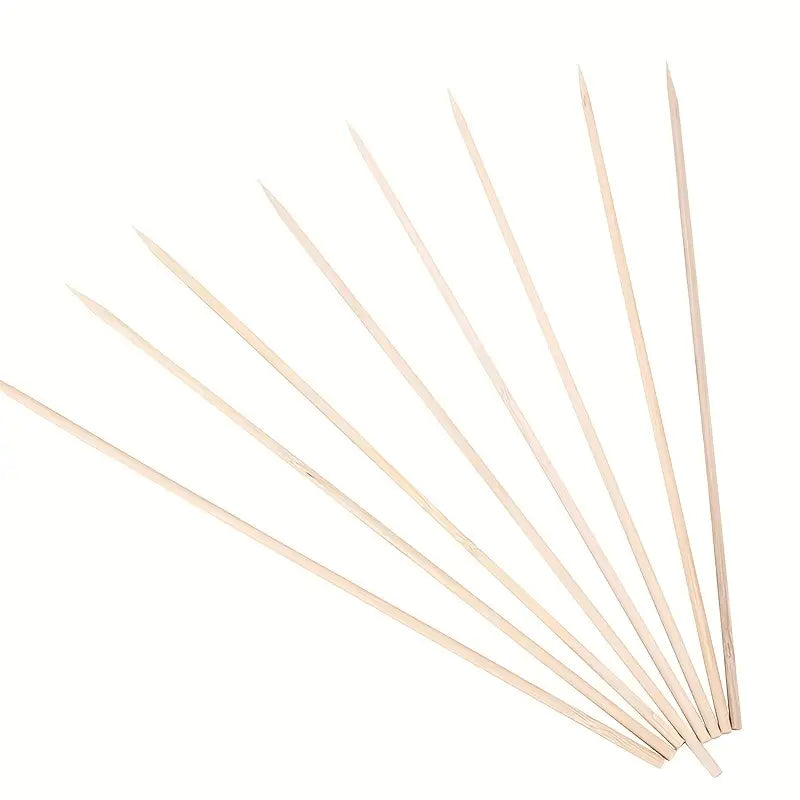 100 Natural Bamboo Skewers for BBQ and Parties by Endo33 Markets