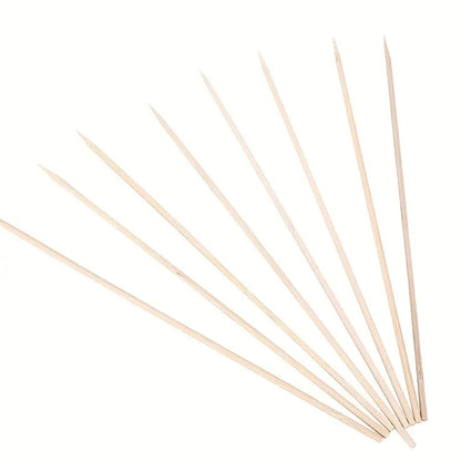 100 Natural Bamboo Skewers for BBQ and Parties by Endo33 Markets