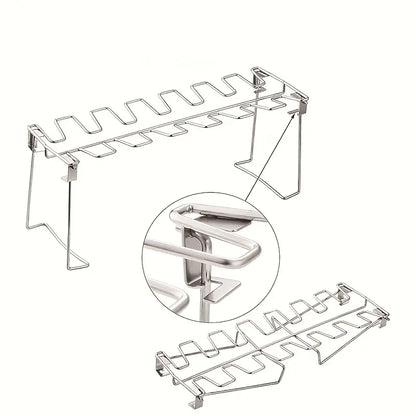 Folding Stainless Steel Chicken Leg Rack for BBQ by Endo33 Markets