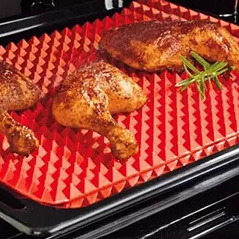 Silicone Red Pyramid BBQ Nonstick Baking Mat 39x27cm by Endo33 Markets