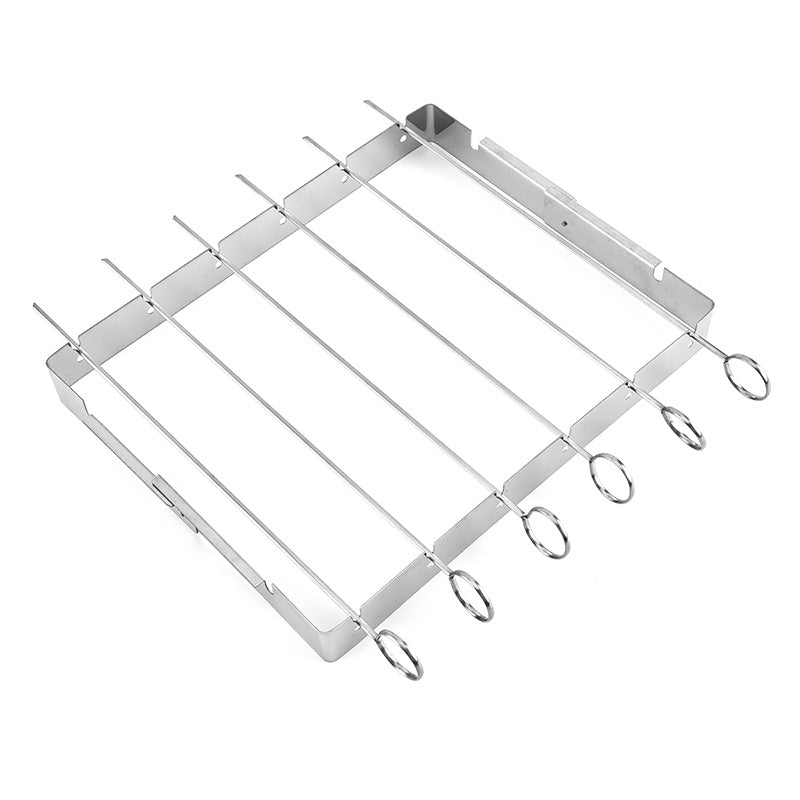 Portable Stainless Steel BBQ Grill with Skewers Rack by Endo33 Markets
