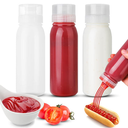 Porous Condiment Squeeze Bottles Salad Dressing Container Squeeze Bottles for Sauces Botellas Exprimibles de Condimentos 3-Pack 13 oz (380ml) Syrup Dispenser Great for Ketchup Salad BBQ Sauce by Endo33 Markets