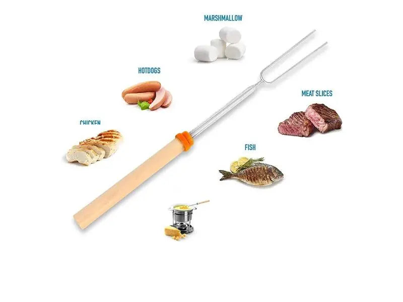 Telescopic BBQ Fork - 32 Inch Roasting Sticks by Endo33 Markets