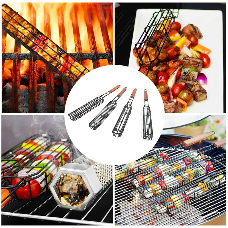 Portable Stainless Steel BBQ Grilling Basket Tool by Endo33 Markets