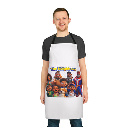 The Neighbors Cartoon Family Apron — Kid-Friendly Cooking & BBQ Gift by Printify