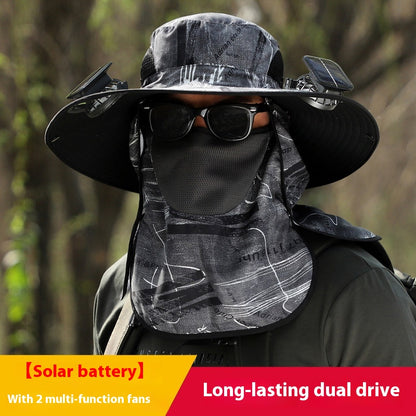 Solar Fan Outdoor Sun Hat by Endo33 Markets