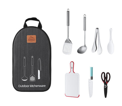 Outdoor Picnic Storage Bag with BBQ Cooking Set by Endo33 Markets
