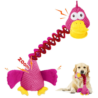 FOXYYDS Interactive Puppy Toys Dog Toys for Aggressive Chewers Retractable Tug of War Dog Toys Durable Chewing Squeaky Dog Toys Dog Toys for Small Medium Large Dogs-Pink Duck by Endo33 Markets