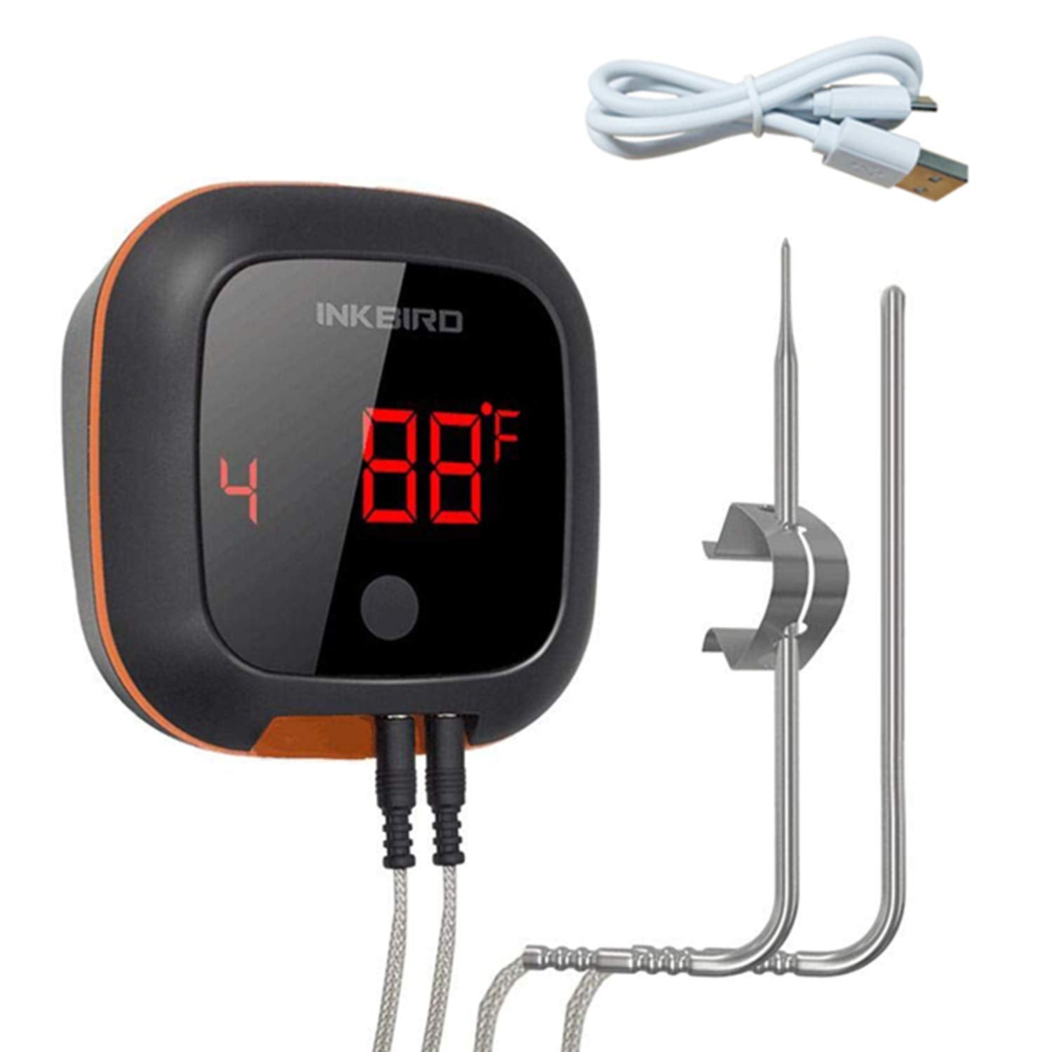 Inkbird Bluetooth Grill BBQ Meat Thermometer with Dual Probes Digital Wireless Grill Thermometer Timer Alarm150 ft Barbecue Cooking Kitchen Food Meat Thermometer for Smoker Oven Drum by Endo33 Markets