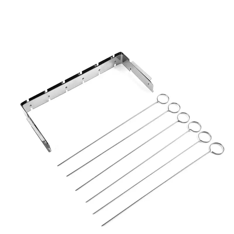 Portable Stainless Steel BBQ Grill with Skewers Rack by Endo33 Markets