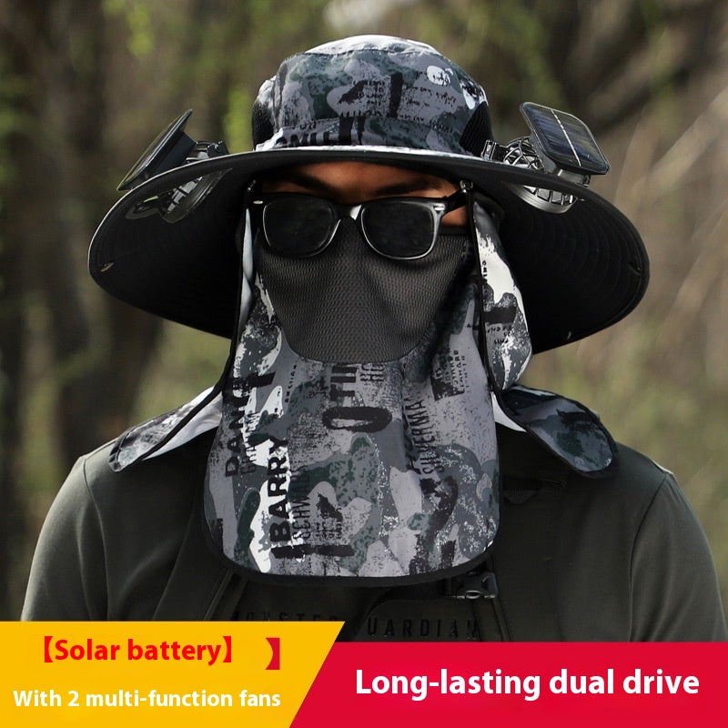 Solar Fan Outdoor Sun Hat by Endo33 Markets