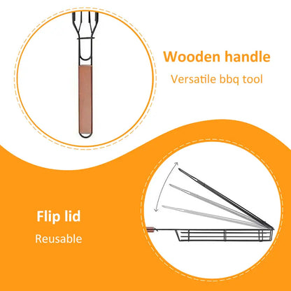 Portable Stainless Steel BBQ Grilling Basket Tool by Endo33 Markets