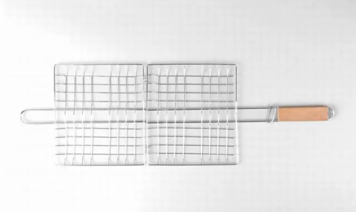 Square Outdoor Grill with Wooden Handle by Endo33 Markets