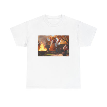 T-Shirt — Funny Grill Disaster BBQ Scene Tee by Printify