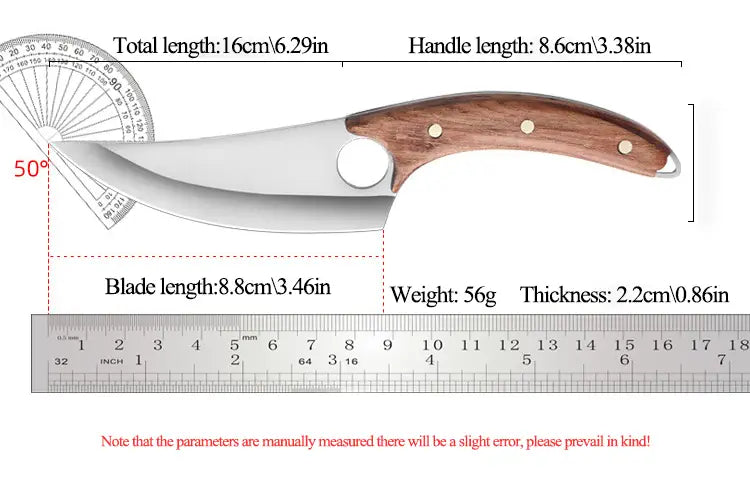Curved Boning Knife with Sheath for Outdoor BBQ by Endo33 Markets