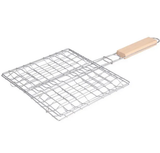 Square Outdoor Grill with Wooden Handle by Endo33 Markets