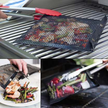 Non-Stick BBQ Mat and Mesh Grilling Bags by Endo33 Markets