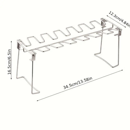 Folding Stainless Steel Chicken Leg Rack for BBQ by Endo33 Markets