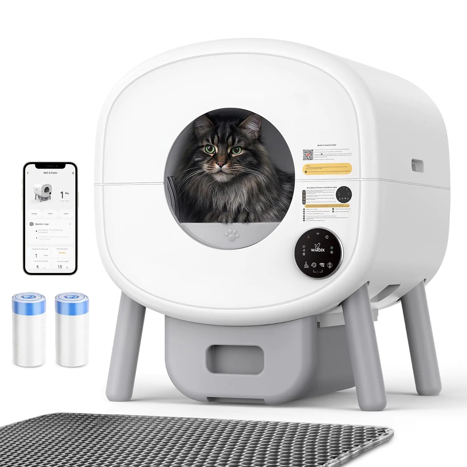 Self Cleaning Litter Box - 65L Automatic Cat Litter Box Smart Self Cleaning Litter Box for Multiple Cats with APP Control Arenero para Gatos Autolimpiable - NEO-1-65 by Endo33 Markets
