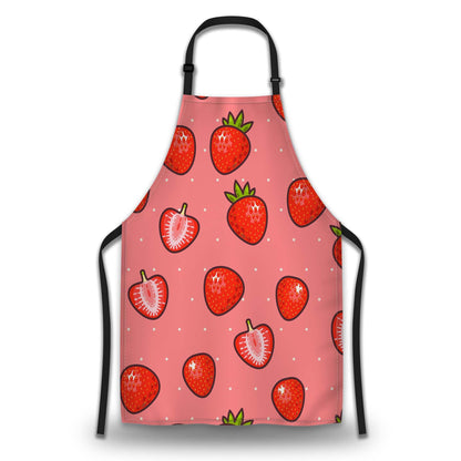 Olikked Kitchen Apron for Men Strawberry and Strawberry Slices Cute Aprons for Women for Cooking Restaurant BBQ Painting Crafting Gardening 27” (W) x 31” (H) Waterproof Aprons by Endo33 Markets