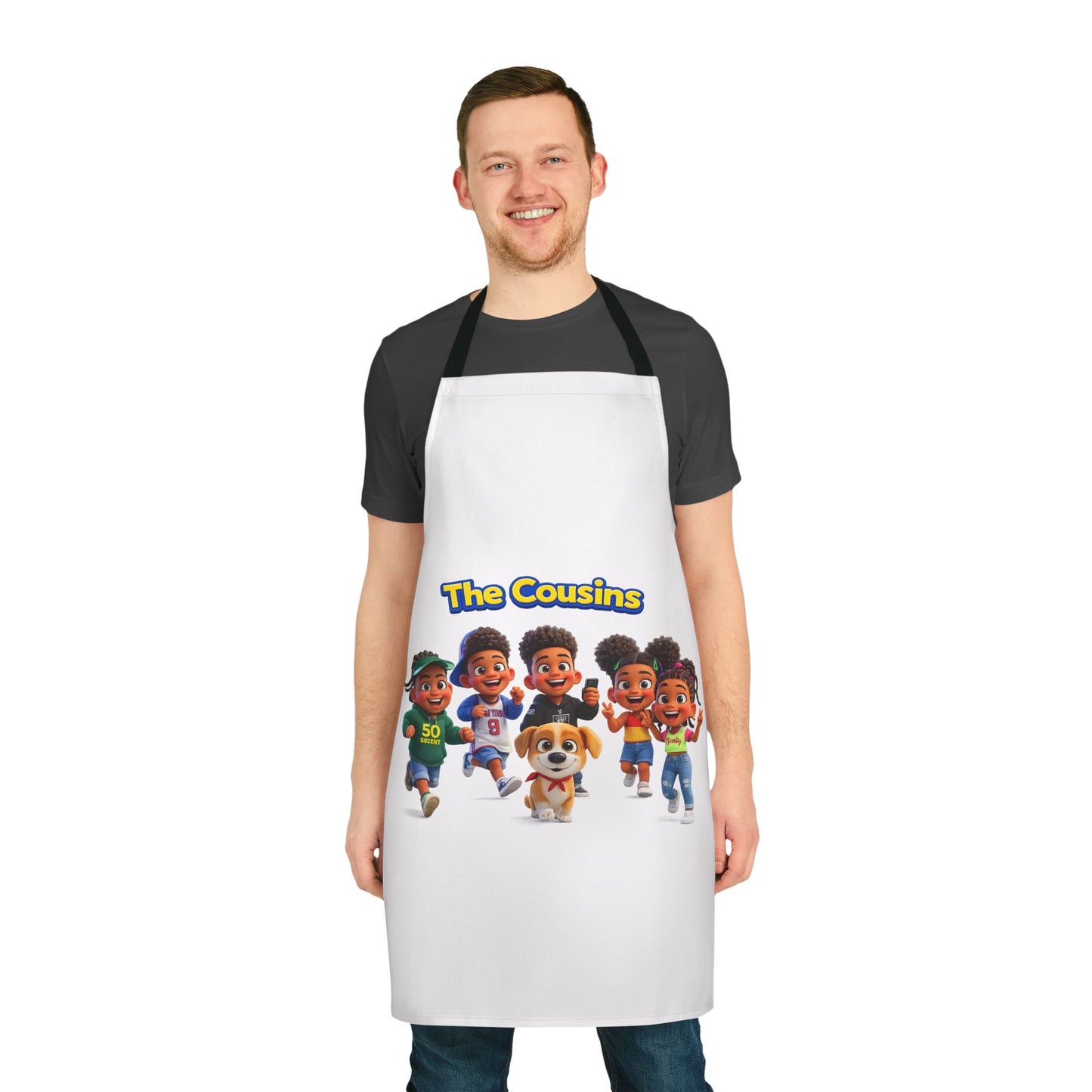 Apron — "The Cousins" Kids Cartoon Family Cooking Apron by Printify